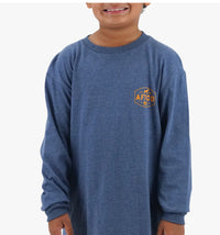 AFTCO Youth Best Friend Long Sleeve Tshirt  in Navy