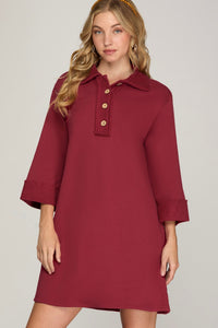 Womens She and Sky Collared Dress w Pockets