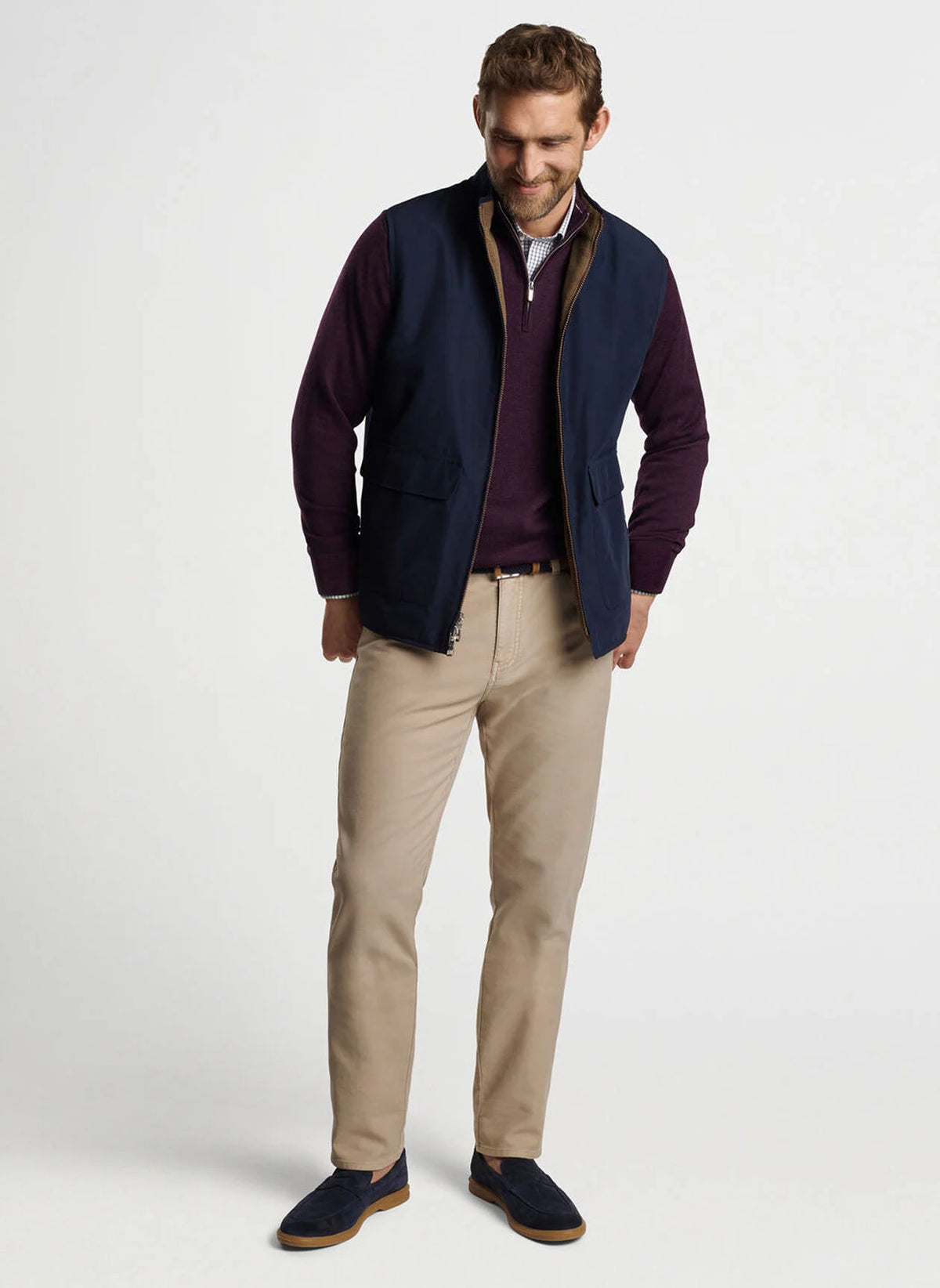 Peter Millar Brentwood Reversible Fleece Vest Navy